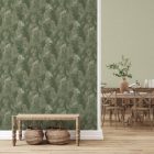 Yazmin - Zöld levél mintás tapéta 