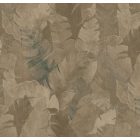 Yazmin - Barna levél mintás tapéta 