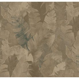 Yazmin - Barna levél mintás tapéta 