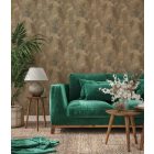 Yazmin - Barna levél mintás tapéta 