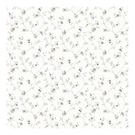   Fiori Country 8 - Fehér alapon kék indás apró virágos tapéta 12331