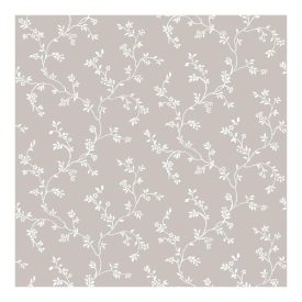   Fiori Country 8 - Szürke alapon fehér virágos tapéta 12351