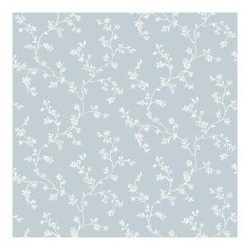 Fiori Country 8 - Kék alapon fehér virágos tapéta 12353
