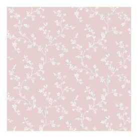   Fiori Country 8- Rózsaszín alapon fehér virágos tapéta 12354
