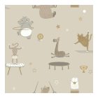 Dream - Bézs színű  gimnasztikázó állatos  tapéta 13240