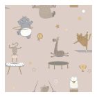 Dream - Rózsaszín színű  gimnasztikázó állatos  tapéta 13241