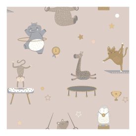   Dream - Rózsaszín színű  gimnasztikázó állatos  tapéta 13241