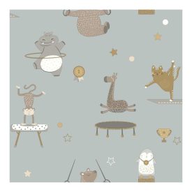   Dream - Kék színű  gimnasztikázó állatos  tapéta 13242