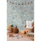 Dream - Kék színű  gimnasztikázó állatos  tapéta 13242