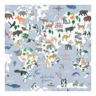 Dream -Állatos világtérkép kék színű tapéta 13250