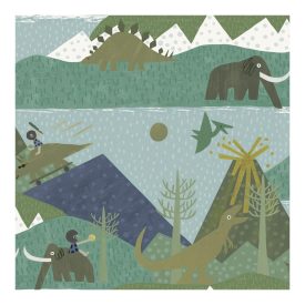 Dream -Őskori állatok kékeszöld színű tapéta 13261