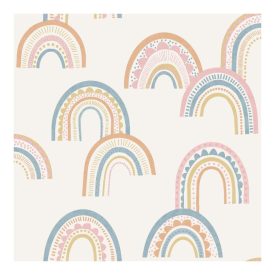   Dream - Bézs és rózsaszín színű szivárványos tapéta 13282