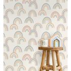 Dream - Bézs és rózsaszín színű szivárványos tapéta 13282