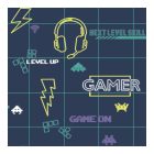Dream - Gamer kék-sárga tapéta 13310