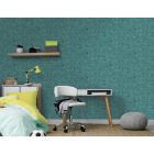 Dream - Firkált Zöldeskék-sárga tapéta 13341