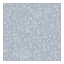 Happy - Erdő állatai kék tapéta 14806