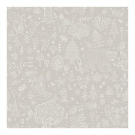 Happy - Erdő állatai szürke tapéta 14807