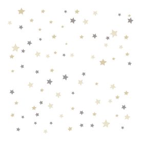 Happy - Szürke és krém színű csillagos tapéta 14826