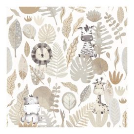 Happy - Dzsungel állatai fehér színű tapéta 14837