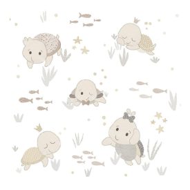 Happy - Krém színű tengeri teknősös tapéta 14851