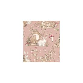 MiniMe - Erdő állatai rózsaszín tapéta 17104