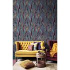 Arché - Levél mintás kék-lila tapéta 39007