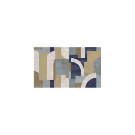 Terra (Parato) - Geometriai kék-barna tapéta 43826