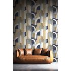 Terra (Parato) - Geometriai kék-barna tapéta 43826