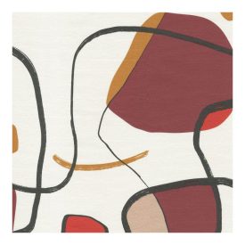   Interior - Fehér alapon absztrakt piros színű tapéta 73201