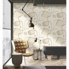 Interior - Fehér alapon absztrakt krém színű tapéta 73202