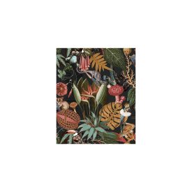   Arboretum - Dzsungel mintás állatos fekete-arany tapéta 91173