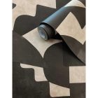 Arboretum - Geometriai mintás fekete-bézs tapéta 91711