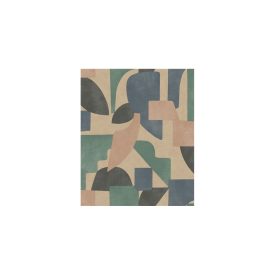 Arboretum - Geometriai mintás zöld-bézs tapéta 91713