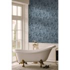 Arboretum - Hullámos kék levél mintás tapéta 91781