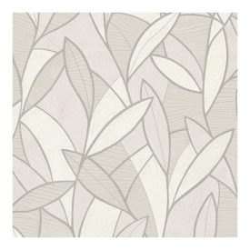 Allure - Szürke színű levél mintás tapéta AL26230