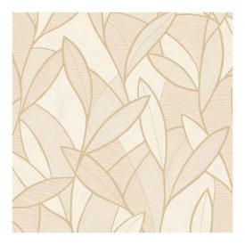 Allure - Krém színű levél mintás tapéta AL26231