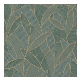 Allure - Zöld színű levél mintás tapéta AL26233
