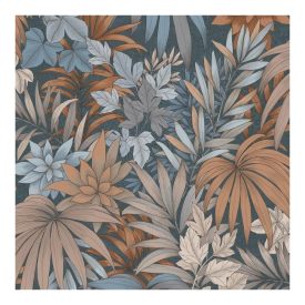 Allure - Kék és barna dzsungel mintás tapéta AL26241