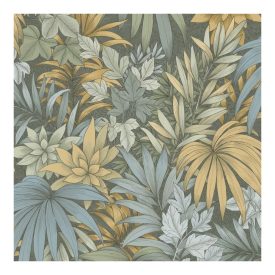 Allure - Kék és sárga dzsungel mintás tapéta AL26242