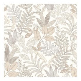 Allure - Krém színű levél mintás tapéta AL26290