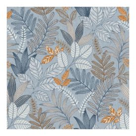 Allure - Kék színű levél mintás tapéta AL26293