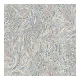 Szürke alapon rózsszín és kék mintás tapéta