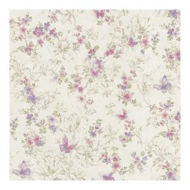 Bézs alapon rózsaszín arany pillangós tapéta