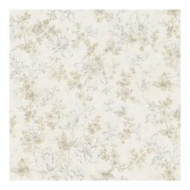 Bézs alapon arany pillangós tapéta