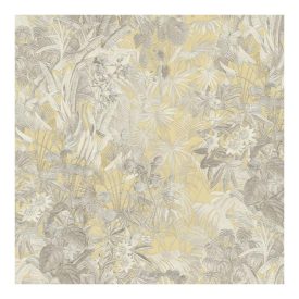 Kerti virágos szürke arany tapéta