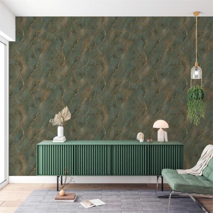 Long River – Márvány Zöld-Arany tapéta