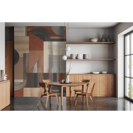   Feature Walls - Geometrikus sötét barna tapéta 2,12x2,8m  