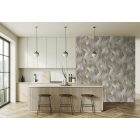 Feature Walls - Selyemfényű szürke levelek tapéta 2,12x2,8m  