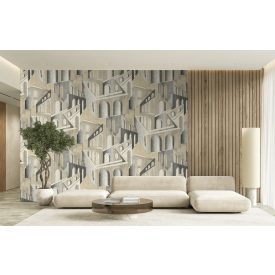 Feature Walls - Végtelen házak bézs tapéta  2,12x2,8m  