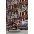 Feature Walls - Végtelen házak sötét barna tapéta  2,12x2,8m  